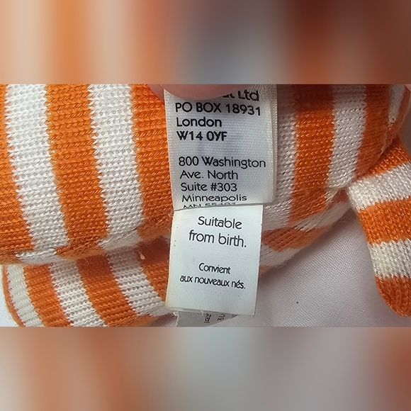 Jellycat Striped Orange White Geoffery Giraffe Soft Baby Chime Rattle Toy 9 in - Picture 11 of 13